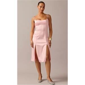 Women's J. Crew X Anna October Side Slit Cami Slip Dress Pink size 4 Coquette